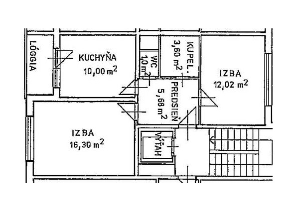 Byt 2+1 s loggiou (56 m2), sídl. Západ I. Sp. Nová Ves