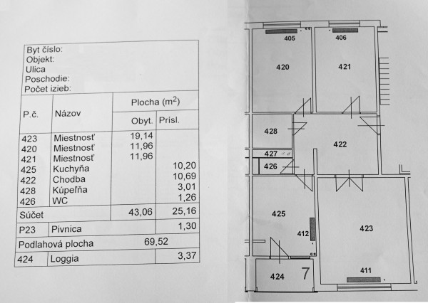 Byt 3+1 (73 m2) s loggiou sídl. Západ I. Sp.Nová Ves