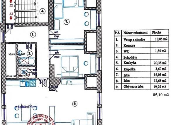 Rozostavaný 3+1 (85 m2) centrum Spišská Nová Ves
