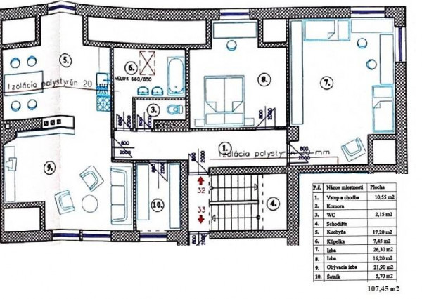 Rozostavaný 3+1 (107 m2) centrum Spišská Nová Ves