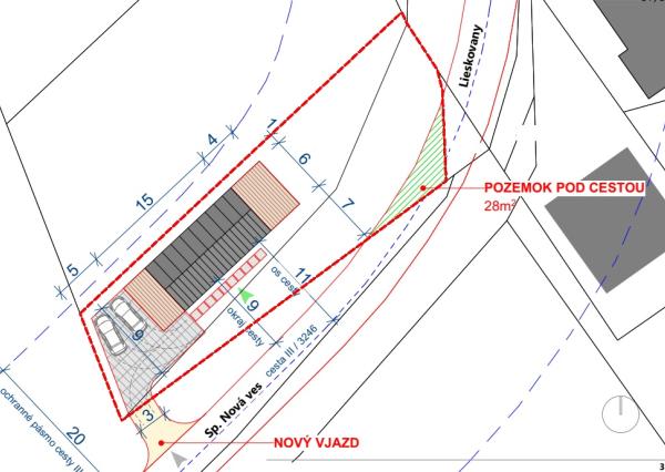 Pozemok na záhradu, potenciálne stavebný (374 m2) Lieskovany