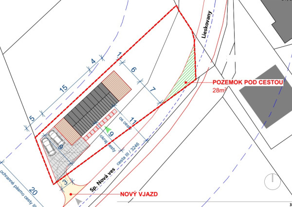 Pozemok na záhradu, potenciálne stavebný (374 m2) Lieskovany
