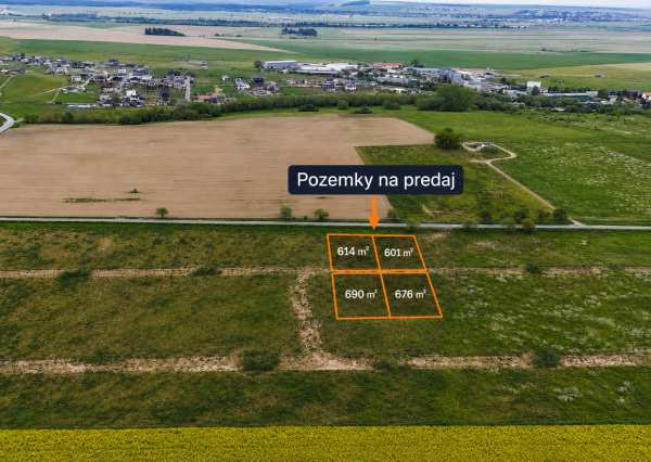 Predaj 4 stavebných pozemkov v Mlynici - ZVÝHODNENÁ CENA !