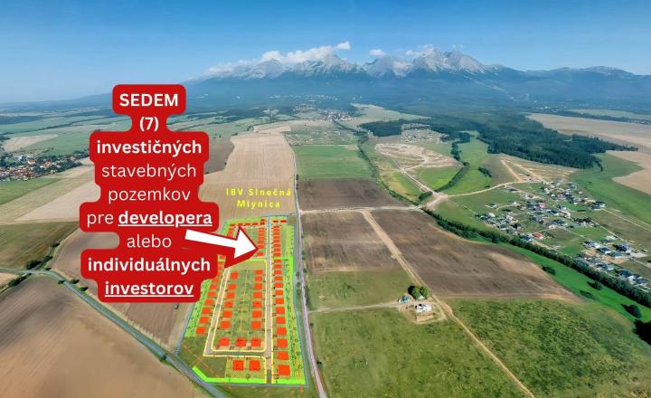Investičná príležitosť! Predaj 7 stavebných pozemkov Mlynica - fotografia 1