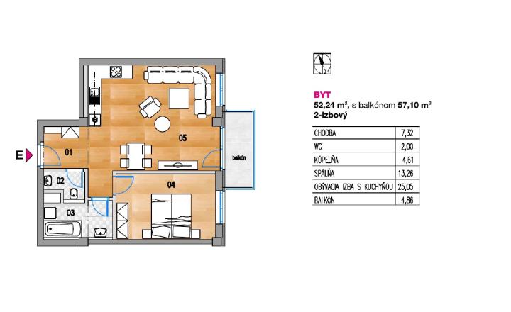 Byt 2+1 (60 m2) s balkónom Nám. Iglovia, Spišská Nová Ves - fotografia 13
