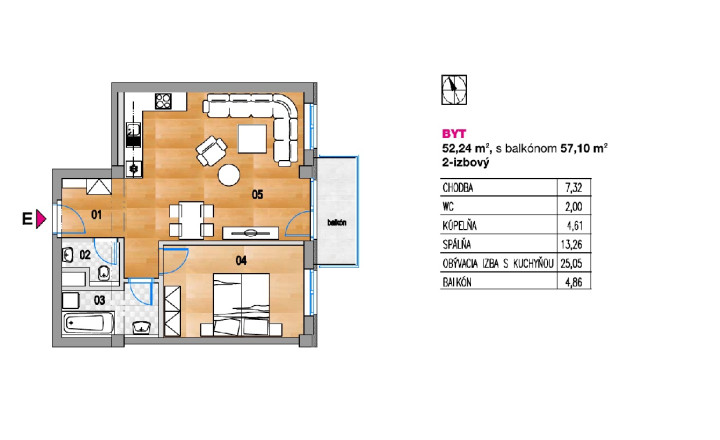 Byt 2+1 (60 m2) s balkónom Nám. Iglovia, Spišská Nová Ves - fotografia 13