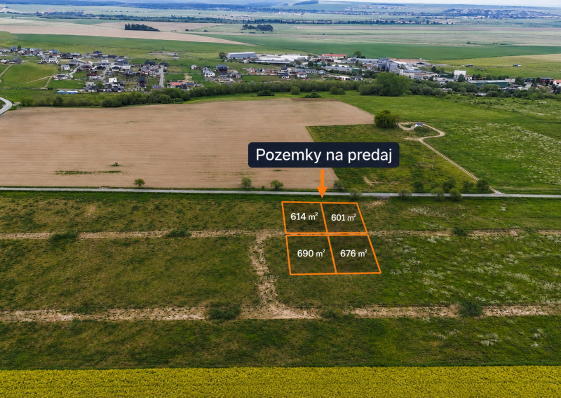 Predaj 4 stavebných pozemkov v Mlynici - ZVÝHODNENÁ CENA !